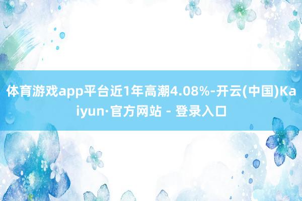 体育游戏app平台近1年高潮4.08%-开云(中国)Kaiyun·官方网站 - 登录入口