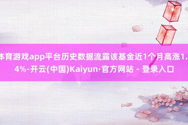 体育游戏app平台历史数据流露该基金近1个月高涨1.14%-开云(中国)Kaiyun·官方网站 - 登录入口