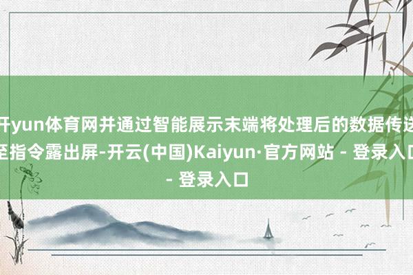 开yun体育网并通过智能展示末端将处理后的数据传送至指令露出屏-开云(中国)Kaiyun·官方网站 - 登录入口