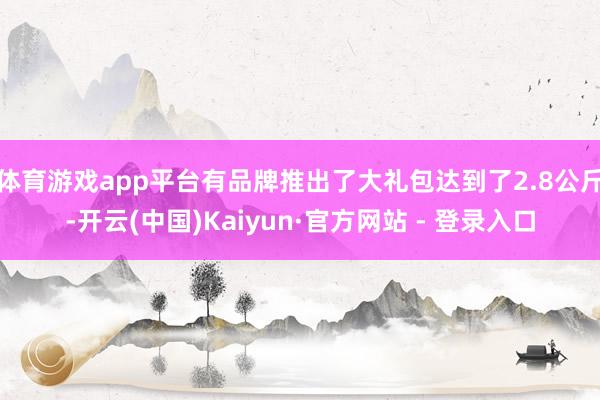 体育游戏app平台有品牌推出了大礼包达到了2.8公斤-开云(中国)Kaiyun·官方网站 - 登录入口