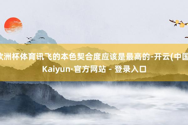 欧洲杯体育讯飞的本色契合度应该是最高的-开云(中国)Kaiyun·官方网站 - 登录入口
