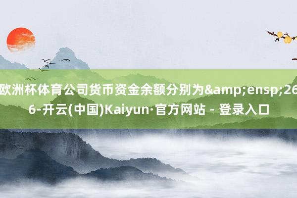 欧洲杯体育公司货币资金余额分别为 266-开云(中国)Kaiyun·官方网站 - 登录入口