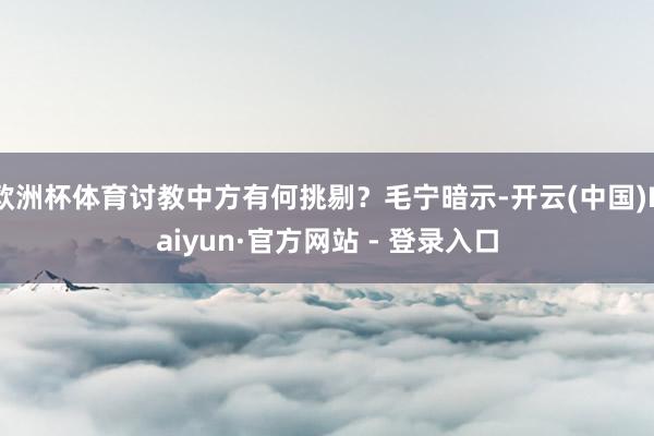 欧洲杯体育讨教中方有何挑剔？毛宁暗示-开云(中国)Kaiyun·官方网站 - 登录入口