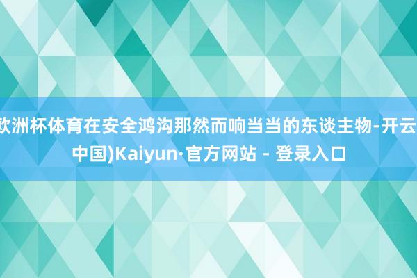 欧洲杯体育在安全鸿沟那然而响当当的东谈主物-开云(中国)Kaiyun·官方网站 - 登录入口