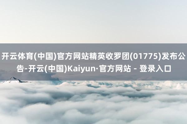 开云体育(中国)官方网站精英收罗团(01775)发布公告-开云(中国)Kaiyun·官方网站 - 登录入口