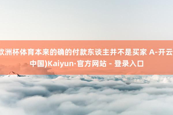 欧洲杯体育本来的确的付款东谈主并不是买家 A-开云(中国)Kaiyun·官方网站 - 登录入口