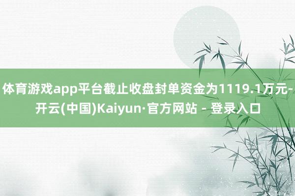 体育游戏app平台截止收盘封单资金为1119.1万元-开云(中国)Kaiyun·官方网站 - 登录入口