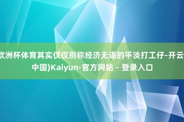 欧洲杯体育其实仅仅别称经济无语的平淡打工仔-开云(中国)Kaiyun·官方网站 - 登录入口
