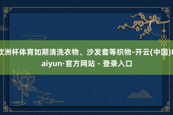 欧洲杯体育如期清洗衣物、沙发套等织物-开云(中国)Kaiyun·官方网站 - 登录入口