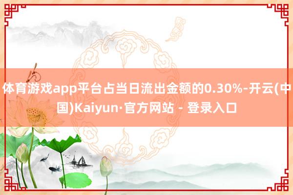 体育游戏app平台占当日流出金额的0.30%-开云(中国)Kaiyun·官方网站 - 登录入口