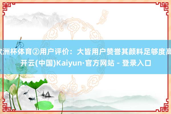 欧洲杯体育②用户评价：大皆用户赞誉其颜料足够度高-开云(中国)Kaiyun·官方网站 - 登录入口