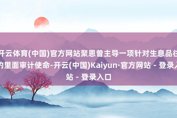 开云体育(中国)官方网站聚恩曾主导一项针对生息品往复的里面审计使命-开云(中国)Kaiyun·官方网站 - 登录入口