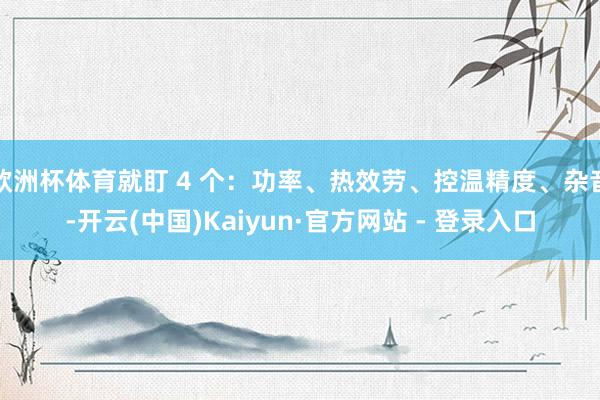 欧洲杯体育就盯 4 个:功率、热效劳、控温精度、杂音-开云(中国)Kaiyun·官方网站 - 登录入口